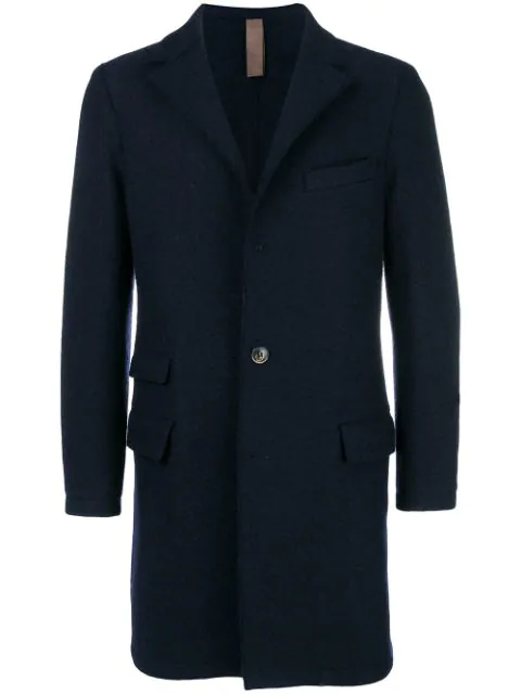 Eleventy Single Breasted Coat In Blue | ModeSens