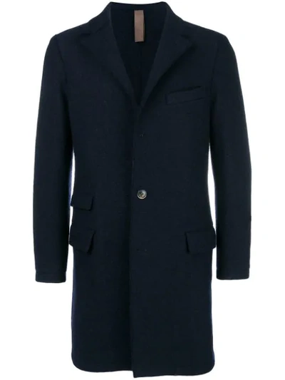 Eleventy Single Breasted Coat In Blue