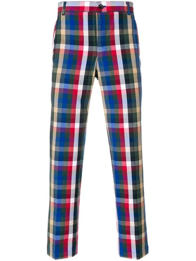 Thom Browne Gingham Tartan Cotton Suiting Unconstructed Chino Trouser In 991 Multicolor Mix