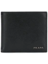 Prada Bi-fold Logo Wallet - Black