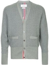 Thom Browne Cable Knit Cardigan In Grey