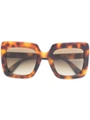 Gucci Square Frame Tortoiseshell Sunglasses In Brown