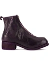 Guidi Zip Front Ankle Boots In Pink