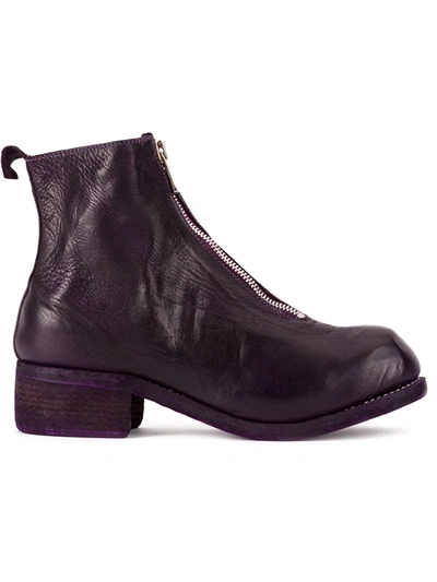 Guidi Zip Front Ankle Boots In Pink
