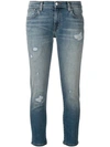 J Brand Distressed Cropped Jeans In Blue