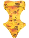 Lygia & Nanny Taylor Off The Shoulder Swimsuit In Yellow