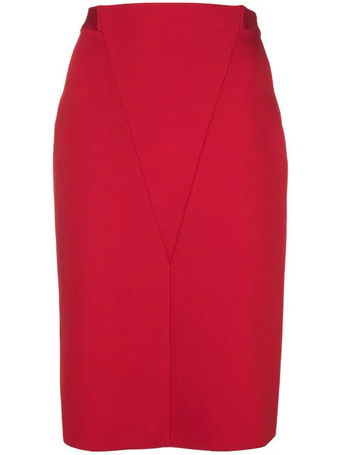 Givenchy V Front Pencil Skirt In 600 Red | ModeSens