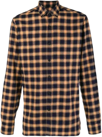 Lanvin Checked Cotton-twill Shirt In Yellow