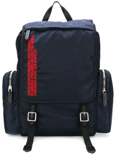 Calvin Klein 205w39nyc Logo Cargo Backpack In Blue