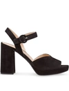 Prada Chunky Heeled Open Sandals - Black