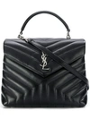 Saint Laurent Loulou Quilted-leather Shoulder Bag In Black