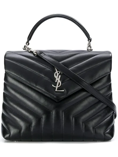 Saint Laurent Loulou Quilted-leather Shoulder Bag In Black