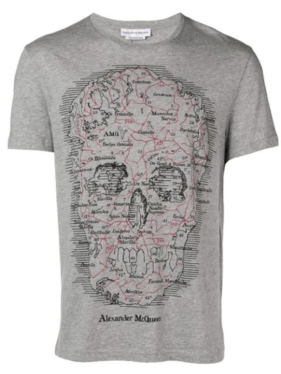Alexander Mcqueen Skull Logo T-shirt - Grey