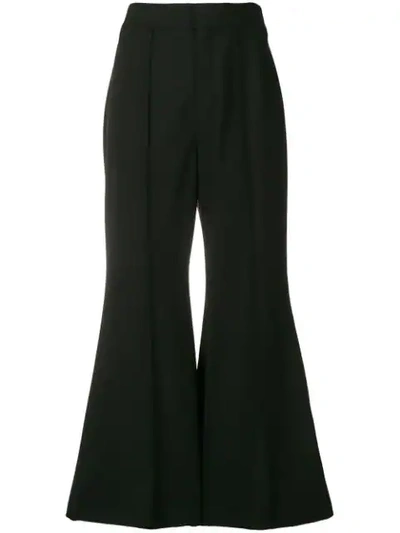 Chloé Flared Cropped Trousers In Black