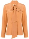 Chloé Grommet-collar Tie-neck Blouse - Yellow