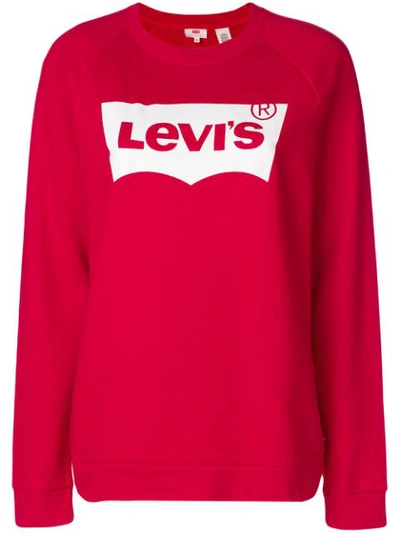 Levi's Relaxed Logo-print Cotton-jersey Sweatshirt In Red