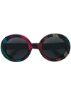 Gucci Eyewear Glitter Stripe Round-frame Sunglasses - Black