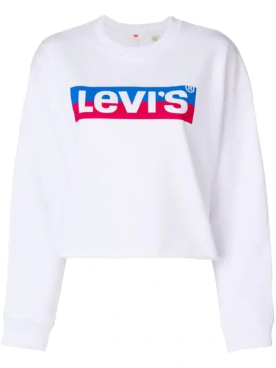 Levi's Logo-print Cotton-jersey Sweatshirt In White