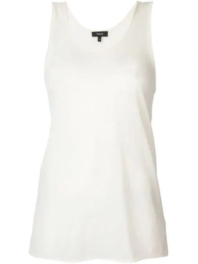 Theory Cashmere Racerback Top In White