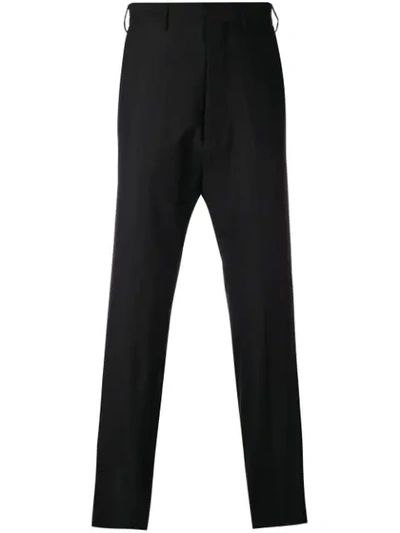 Poan Piqué Straight-leg Trousers In Black