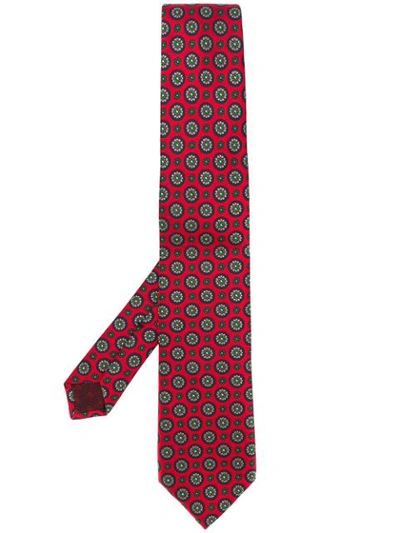 Gucci Floral Embroidered Tie In Red
