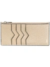Valextra Zip Detail Card Case In Brown