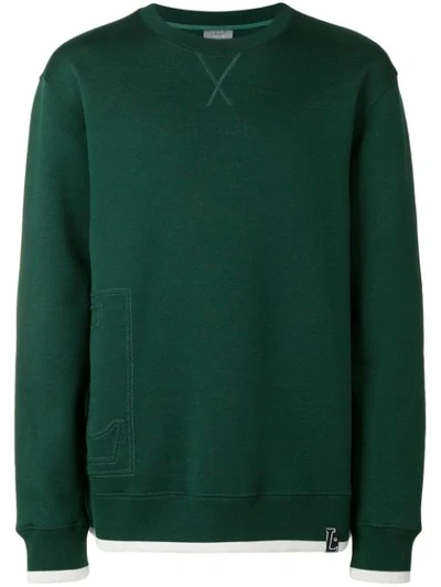 Lanvin Logo Embroidered Sweatshirt In Green
