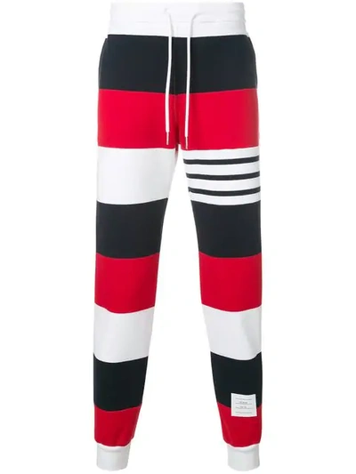 Thom Browne Striped Cotton-jersey Jogging Bottoms In Multicolour