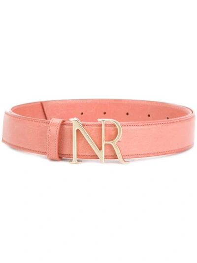 Nina Ricci Monogram Buckle Belt In Pink