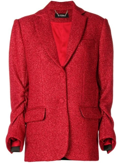 Styland Gathered Sleeve Blazer In Red
