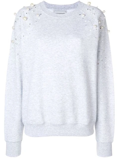 Forte Dei Marmi Couture Embellished Sweatshirt In Grey