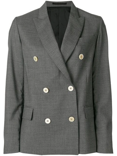 Golden Goose Misam Double-breasted Wool-crepe Blazer In Grey