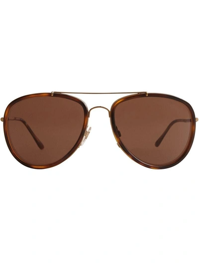 Burberry Eyewear Pilotenbrille Mit Karomuster - Braun In Brown