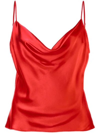 Fleur Du Mal Cowl-neck Cami Top In Red