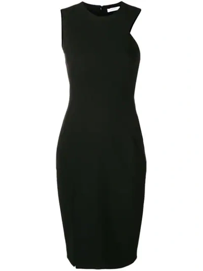 Versace Front Slit Dress In Black