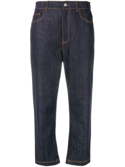 Fendi Cropped Jeans - Blue