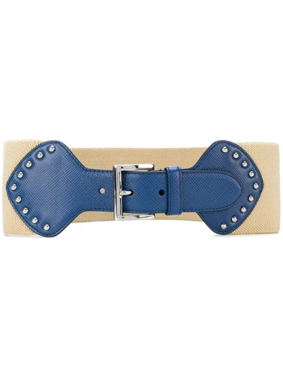 Prada Buckled Waist Belt In Neutrals