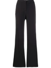 N°21 Ruffle-trim Cropped Flared Trousers In Black