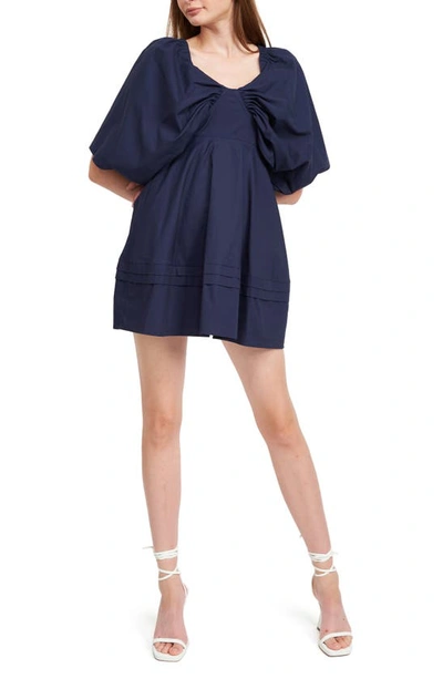 En Saison Avery Poplin Minidress In Navy | ModeSens
