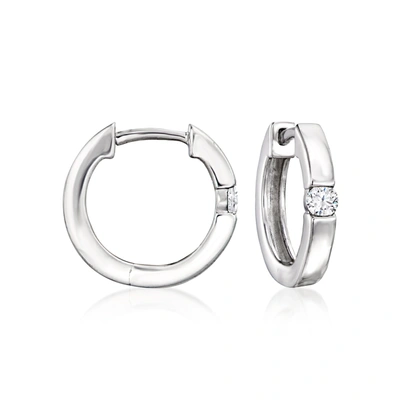 Rs Pure By Ross-simons Diamond Hoop Earrings In Sterling Silver In White