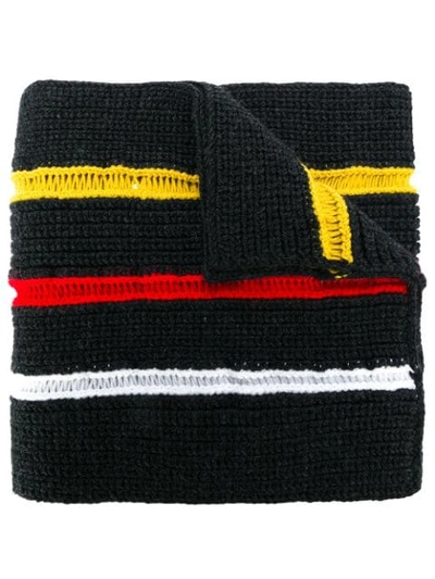 Maison Margiela Loose Knit Trim Scarf - Black