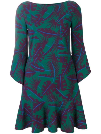 Talbot Runhof Jungle Print Dress In Green