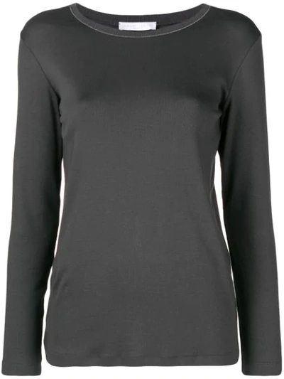 Fabiana Filippi Long-sleeve Fitted Sweater - Grey
