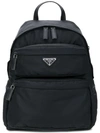Prada Fabric Backpack In Black