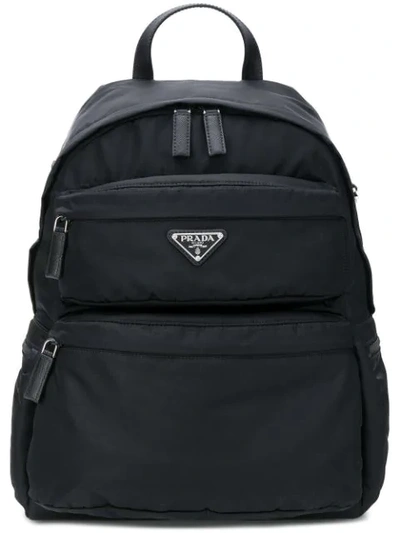 Prada Fabric Backpack In Black