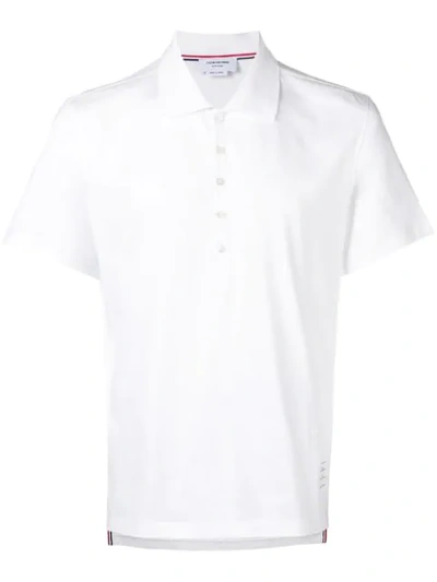 Thom Browne Classic Button Polo Shirt In White