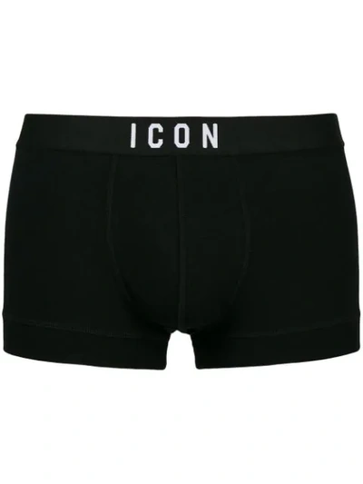 Dsquared2 Shorts Mit "icon"-schriftzug In Black