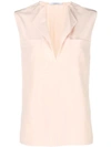 Givenchy Sleeveless Split Neck Blouse Pink In Neutrals