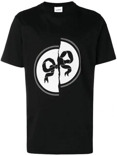 Soulland Contrast Print T-shirt - Black