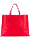Calvin Klein 205w39nyc Embossed Logo Tote Bag In Red